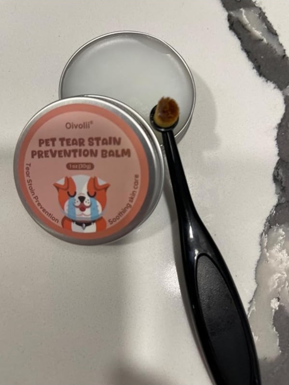 Pet Tear Stain Prevention Balm with Application Brush Soothing Eye Care